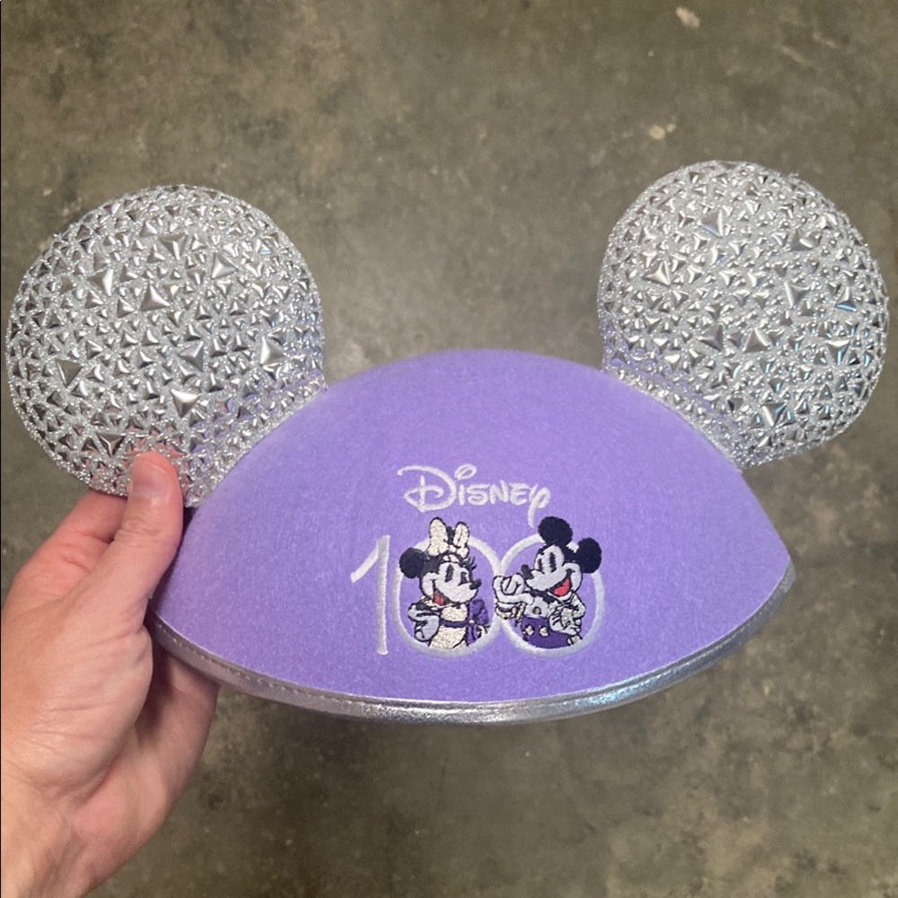 Disney Silver and Purple Mickey Ears Hat